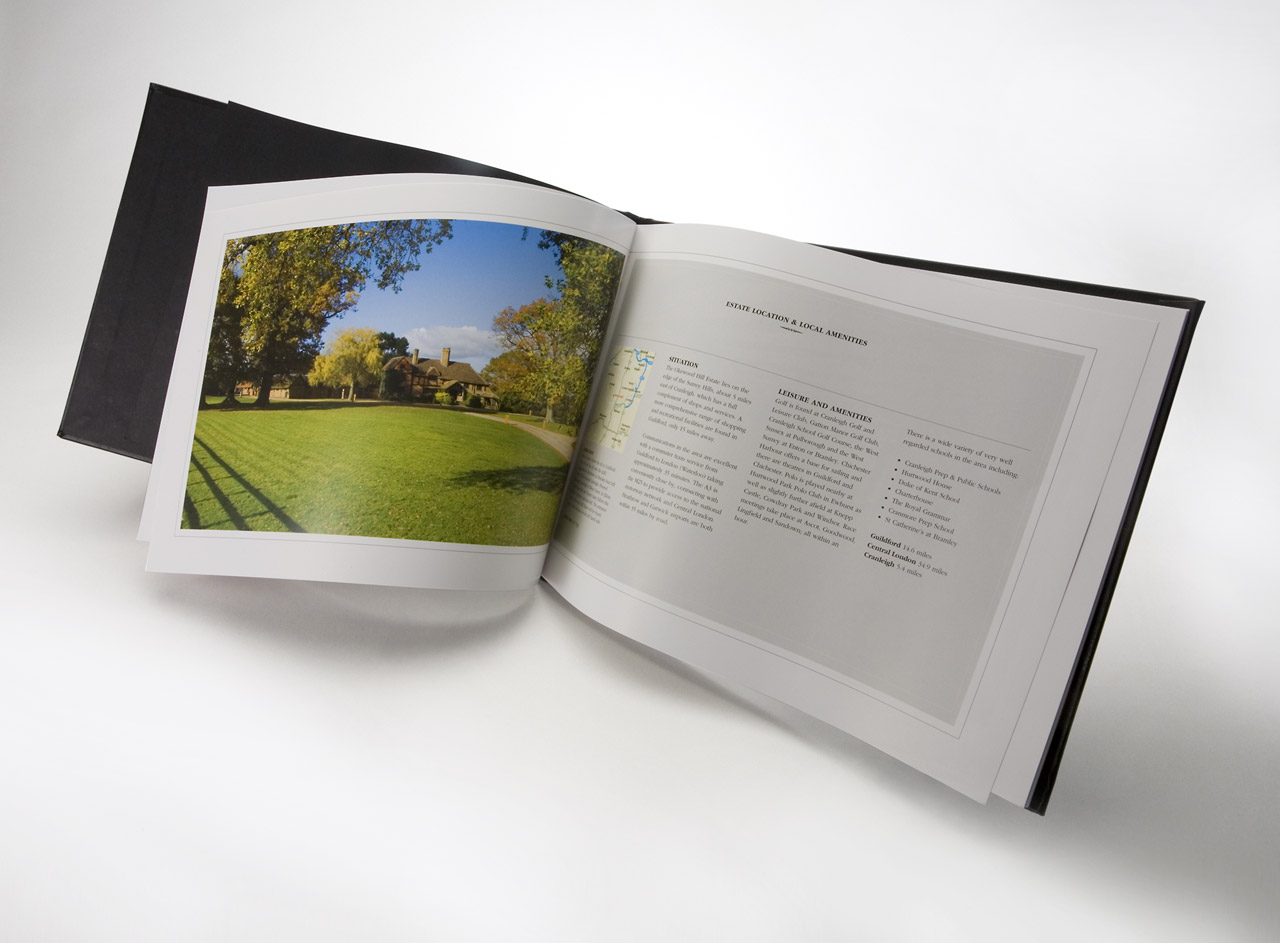 Design and printing of leather bound book for property company