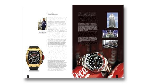 High quality glossy brochure for company selling Rolex watches