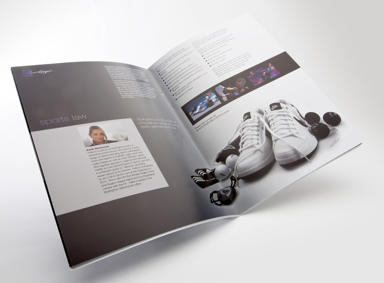 Glossy brochure design for London law firm