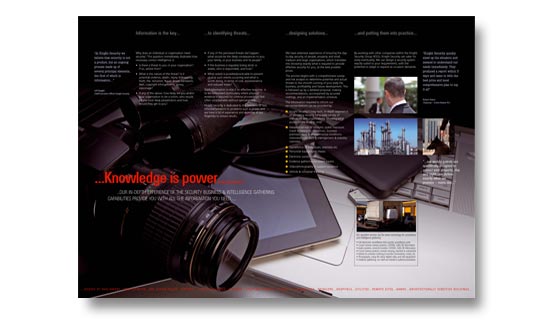 Glossy brochure designed and printed for security firm