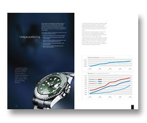 Brochure design for Rolex watches