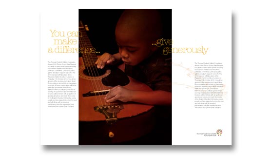 Brochure design for childrens' music charity