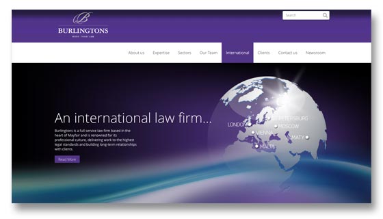 Website design, development and maintenance for London law firm