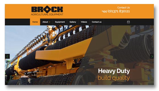 Agricultural equipment manufacturers website design