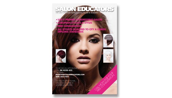 Leaflet for hairdressing company